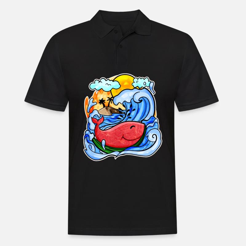 Baleine pastèque - Polo Homme - noir