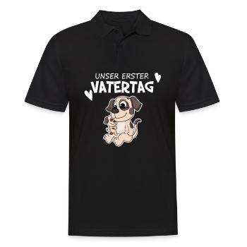 Vatertag - erster Vatertag Geschenk - Männer Poloshirt - Schwarz - Vorne - Kai (181cm)