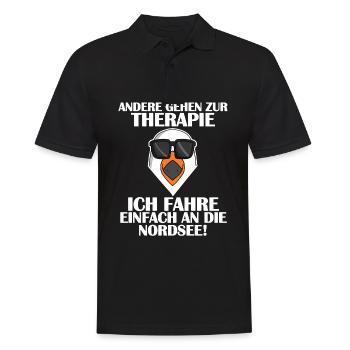 Nordsee Plattdeutsch Spruch - Männer Poloshirt - Schwarz - Vorne - Kai (181cm)