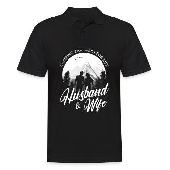 HUSBAND WIFE 2 - Men's Polo Shirt - black - Front - Kai (181cm)