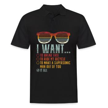 I Want To Break Free Sunglasses Funny Choice Motiv - Polo Homme - noir - Devant - Kai (181cm)