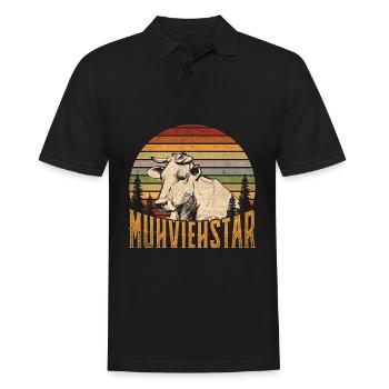 MUHVIEHSTAR Landwirt Bauer Kühe Geschenk Farmer - Männer Poloshirt - Schwarz - Vorne - Kai (181cm)