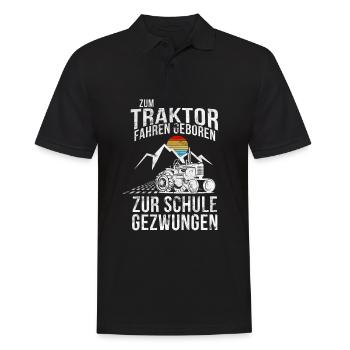 Traktor Fahren Geboren - Männer Poloshirt - Schwarz - Vorne - Kai (181cm)