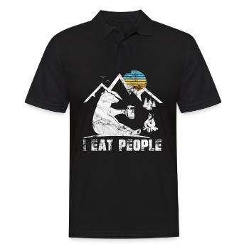 Je déteste les gens Je mange des gens Camping Geschnek Randonnée - Polo Homme - noir - Devant - Kai (181cm)