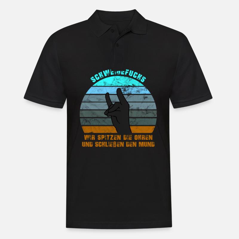 SCHWEIGEFUCHS - Männer Poloshirt - Schwarz