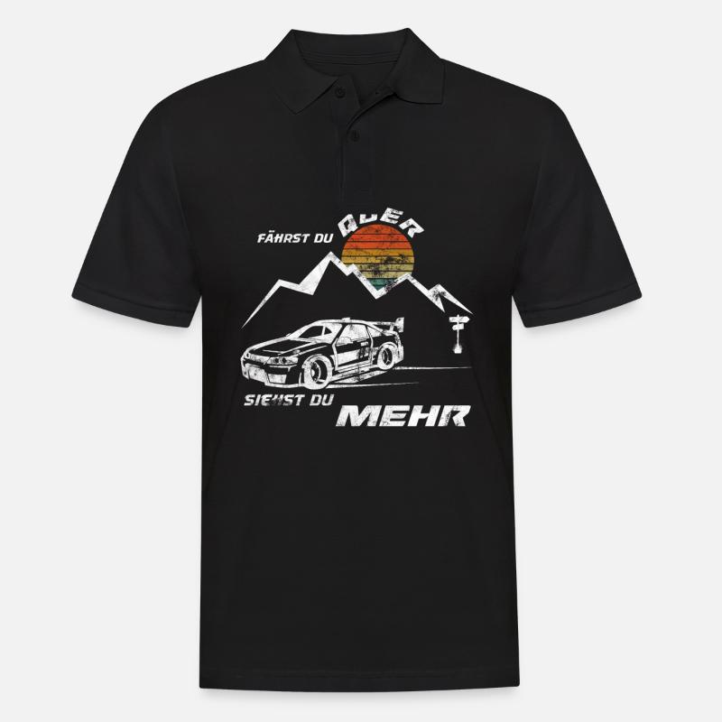 Fährst du Quer siehst du mehr - Männer Poloshirt - Schwarz