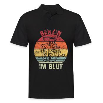 Benzin im Blut Tuning Auto Motorsport Turbolader G - Männer Poloshirt - Schwarz - Vorne - Kai (181cm)