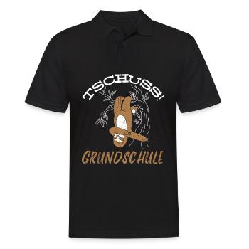 Tschüss Grundschule Abschluss Dabbing Faultier Ges - Männer Poloshirt - Schwarz - Vorne - Kai (181cm)