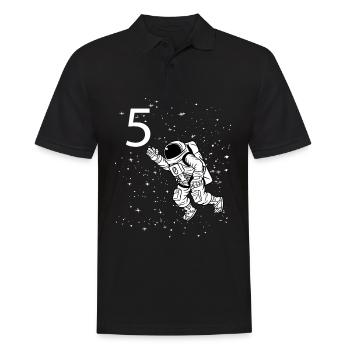Astronaut 5. Geburtstag Weltraum Jungen 5 Jahre Ra - Männer Poloshirt - Schwarz - Vorne - Kai (181cm)