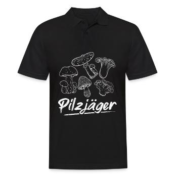 PILZJÄGER Pilze Sammeln Pilzsammler Pilzsaison Pil - Männer Poloshirt - Schwarz - Vorne - Kai (181cm)