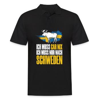Skandinavien - Ich muss gar nix ich muss nur nach - Männer Poloshirt - Schwarz - Vorne - Kai (181cm)