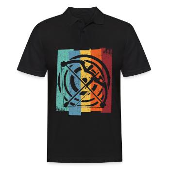 Vintage Bogenschütze Recurvebogen Bogenschießen Bo - Männer Poloshirt - Schwarz - Vorne - Kai (181cm)