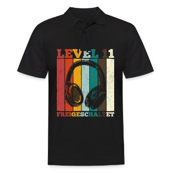 11.Geburtstag Jungen Video Gamer Level 11 freigesc - Männer Poloshirt - Schwarz - Vorne - Kai (181cm)