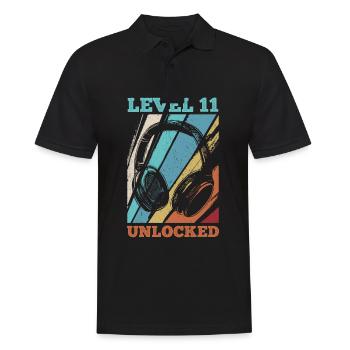 11.Geburtstag Video Gamer Level 11 Unlocked - Männer Poloshirt - Schwarz - Vorne - Kai (181cm)
