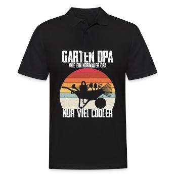 Garten Opa - wie ein normaler Opa nur viel cooler - Männer Poloshirt - Schwarz - Vorne - Kai (181cm)