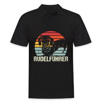 Dachshund Dackel Rauhaardackel Rudelführer Hundeli - Männer Poloshirt - Schwarz - Vorne - Kai (181cm)