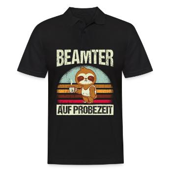 Beamter auf Probezeit - Beamter Kaffee Design Gesc - Männer Poloshirt - Schwarz - Vorne - Kai (181cm)