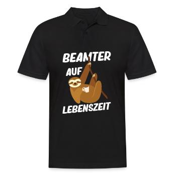 Beamter auf Lebenszeit - Beamter Kaffee Design Ges - Männer Poloshirt - Schwarz - Vorne - Kai (181cm)
