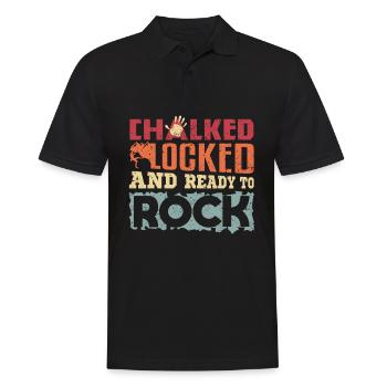 Klettern Bouldern chalked locked and ready to rock - Männer Poloshirt - Schwarz - Vorne - Kai (181cm)