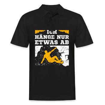 Klettern Bouldern Spruch - Ich Häng Nur Etwas Ab - - Männer Poloshirt - Schwarz - Vorne - Kai (181cm)