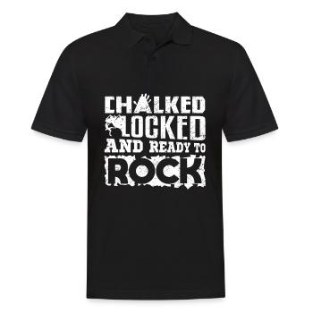 Klettern Bouldern chalked locked and ready to rock - Männer Poloshirt - Schwarz - Vorne - Kai (181cm)