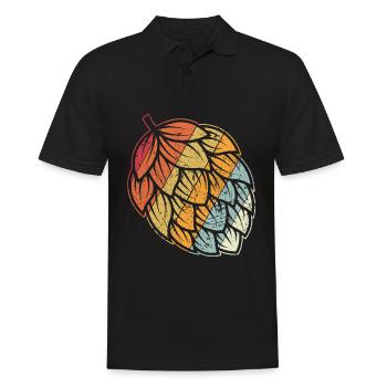 Hopfen Vintage Retro Craft Bier Liebhaber Brauen G - Männer Poloshirt - Schwarz - Vorne - Kai (181cm)