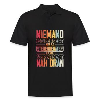 Niemand ist perfekt - Steuerberater Steuerberatung - Männer Poloshirt - Schwarz - Vorne - Kai (181cm)