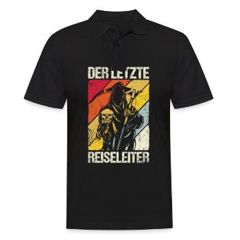Sensenmann Reiseleiter Der Tod Skelett Fun Spruch - Männer Poloshirt - Schwarz - Vorne - Kai (181cm)