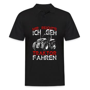 Mir reichts ich geh Traktor fahren | Trecker Kinde - Männer Poloshirt - Schwarz - Vorne - Kai (181cm)