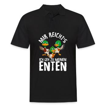 Mir reichts ich geh zu meinen Enten Entenzüchter G - Männer Poloshirt - Schwarz - Vorne - Kai (181cm)
