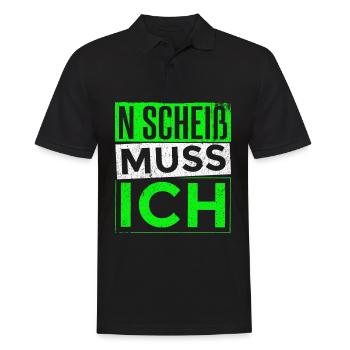 n scheiß muss ich beste Sprüche für Arbeit & Schul - Männer Poloshirt - Schwarz - Vorne - Kai (181cm)