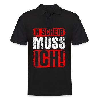 n scheiß muss ich beste Sprüche für Arbeit & Schul - Männer Poloshirt - Schwarz - Vorne - Kai (181cm)