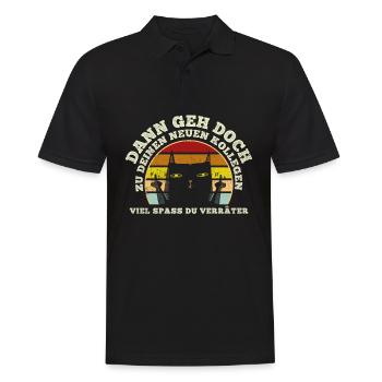 Dann geh doch zu deinen neuen Kollegen Jobwechsel - Männer Poloshirt - Schwarz - Vorne - Kai (181cm)