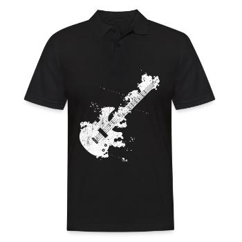 Gitarre E-Gitarre E-Gitarrist & Musik Band Geschen - Männer Poloshirt - Schwarz - Vorne - Kai (181cm)