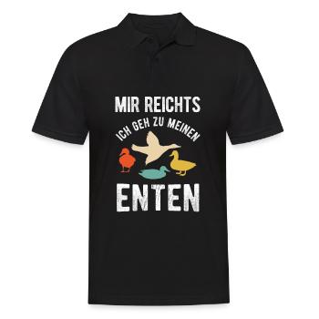 Mir reichts ich geh zu meinen Enten Entenzüchter G - Männer Poloshirt - Schwarz - Vorne - Kai (181cm)