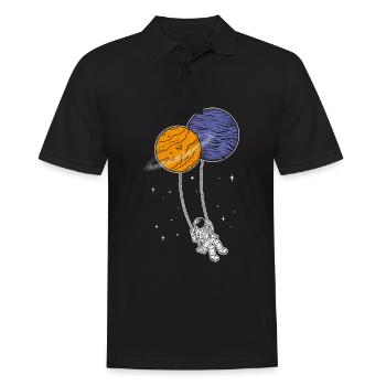 Astronaut Schaukel Planeten Weltraum Kinder Astron - Männer Poloshirt - Schwarz - Vorne - Kai (181cm)
