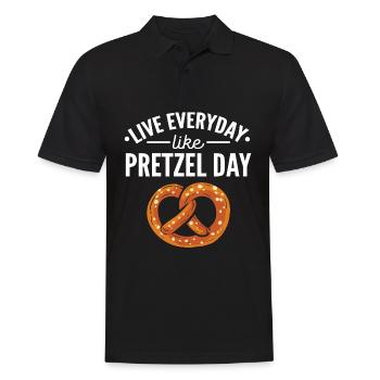 Brezel - Männer Poloshirt - Schwarz - Vorne - Kai (181cm)