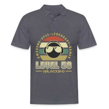 Level 58 - Men's Polo Shirt - charcoal grey - Front - Nico (186cm)