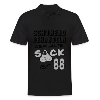 Geburtstag 88 Schonend behandeln Alter Sack ist 88 - Männer Poloshirt - Schwarz - Vorne - Kai (181cm)