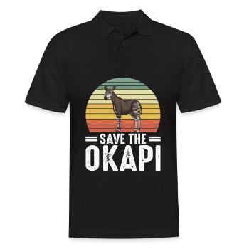 Okapi Giraffe Afrika Safari Zebra Wildnis Tiere - Männer Poloshirt - Schwarz - Vorne - Kai (181cm)