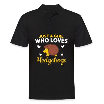 Igel Design für Frauen & Mädchen - Männer Poloshirt - Schwarz - Vorne - Kai (181cm)
