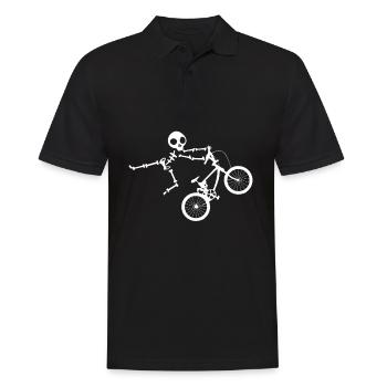 Skeleton BMX Design für Männer und Jungen - Männer Poloshirt - Schwarz - Vorne - Kai (181cm)