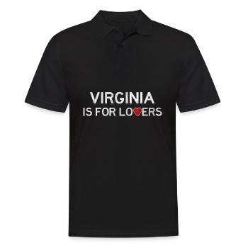 Virginia ist für den Liebhaberentwurf | Betrübt - Männer Poloshirt - Schwarz - Vorne - Kai (181cm)