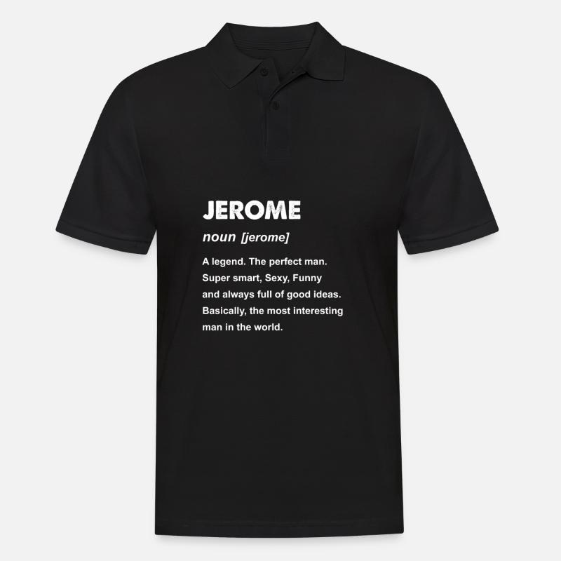 Herren Jerome Name Geschenk Design - Männer Poloshirt - Schwarz