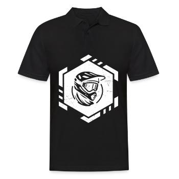 Mountainbike Radfahren Damen MTB Radfahrer - Männer Poloshirt - Schwarz - Vorne - Kai (181cm)