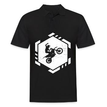 Dirt Bike Damen Supermoto Dirt Biker Dirtbike - Männer Poloshirt - Schwarz - Vorne - Kai (181cm)