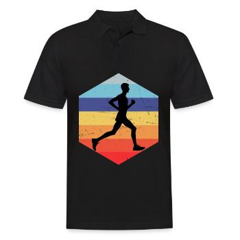 Race Fitness Running Jogging Hommes Running - Polo Homme - noir - Devant - Kai (181cm)