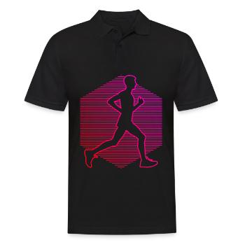 Cross Country Running Men's Running Running - Men's Polo Shirt - black - Front - Kai (181cm)