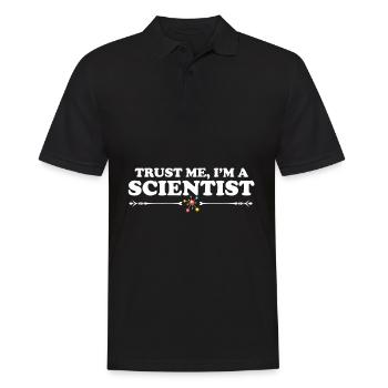 Trust me I'm a Scientist, Atom - Sprüche - Spruch - Männer Poloshirt - Schwarz - Vorne - Kai (181cm)