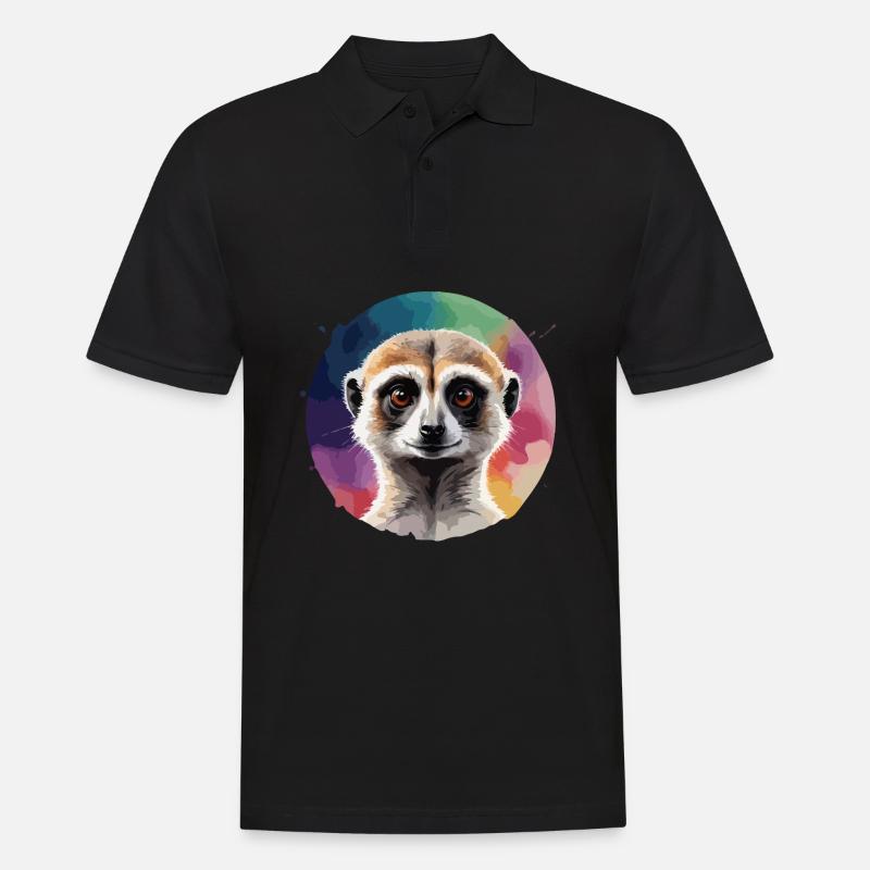 Erdmännchen Buntes cooles Vektor-Design - Männer Poloshirt - Schwarz